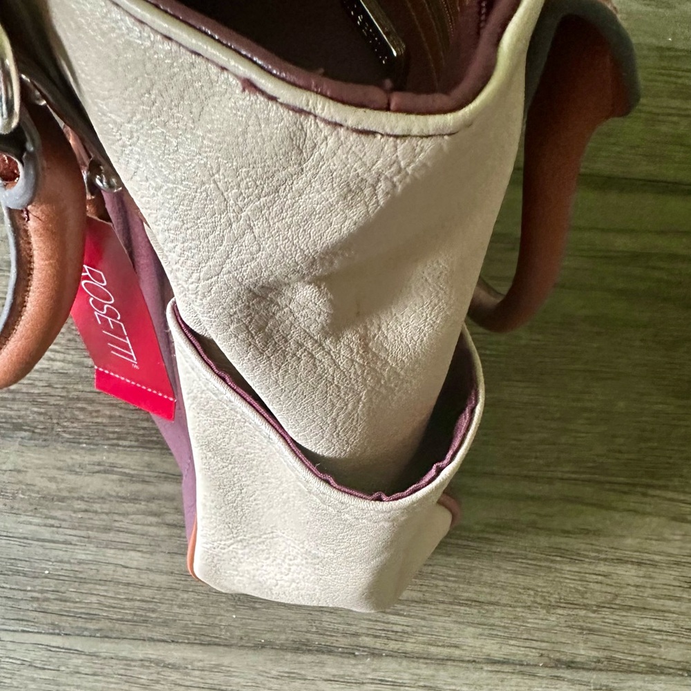 Rossetti leather shoulder purse. Maroon/Cream/Brown NWT. - Picture 4 of 5